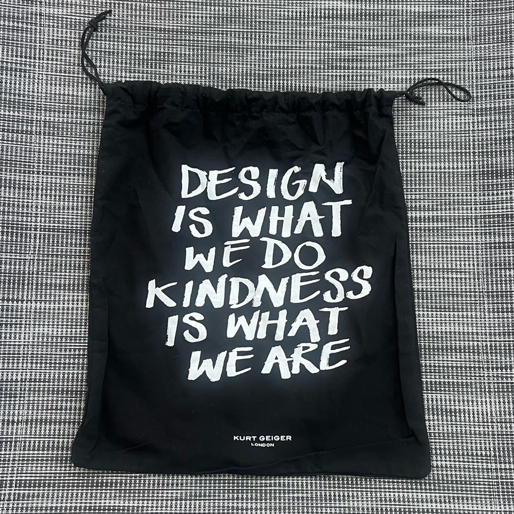 Kurt Geiger Black Dust Bag with White Logo Great Condition